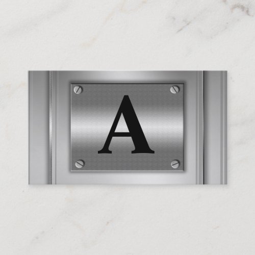 Initial Letter Silver Metal Business Cards