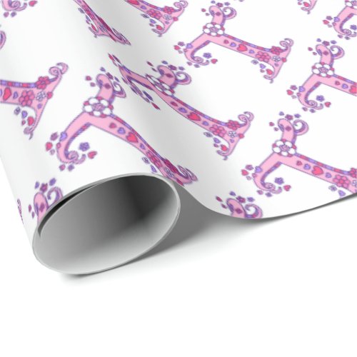 Initial letter T monogram personalized wrap Wrapping Paper