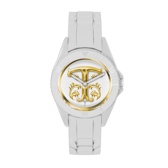 Initial Letter T Stylish Girly Designer Wrist Watch