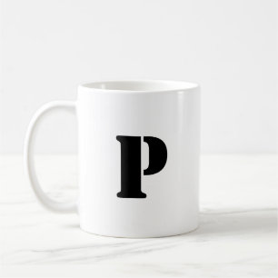 Initial Letter   Teal Monogram Modern Stylish Cool Coffee Mug