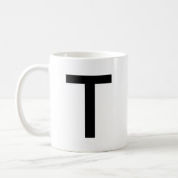 Initial Letter | Teal Monogram Modern Stylish Cool Coffee Mug