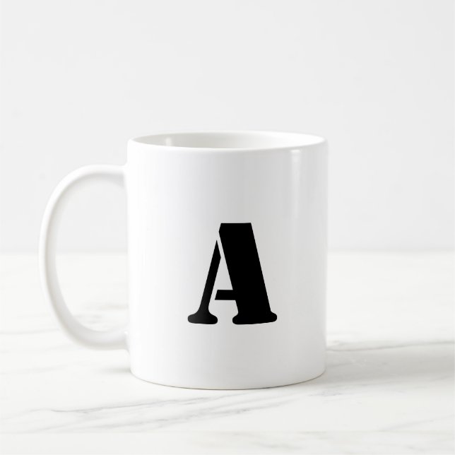 Initial Letter | Teal Monogram Modern Stylish Cool Coffee Mug (Left)