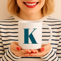 Initial Letter | Teal Monogram Modern Stylish Cool