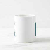 Initial Letter | Teal Monogram Modern Stylish Cool Coffee Mug (Center)