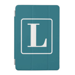 Initial Letter | Teal Monogram Modern Stylish Cool iPad Mini Cover