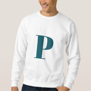 Initial Letter   Teal Monogram Modern Stylish Cool Sweatshirt