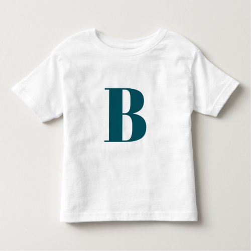 Initial Letter  Teal Monogram Modern Stylish Cool Toddler T_shirt