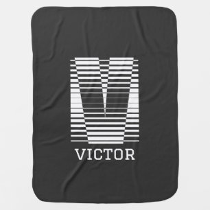 INITIAL LETTER V - ALPHABET NAME V BABY BLANKET