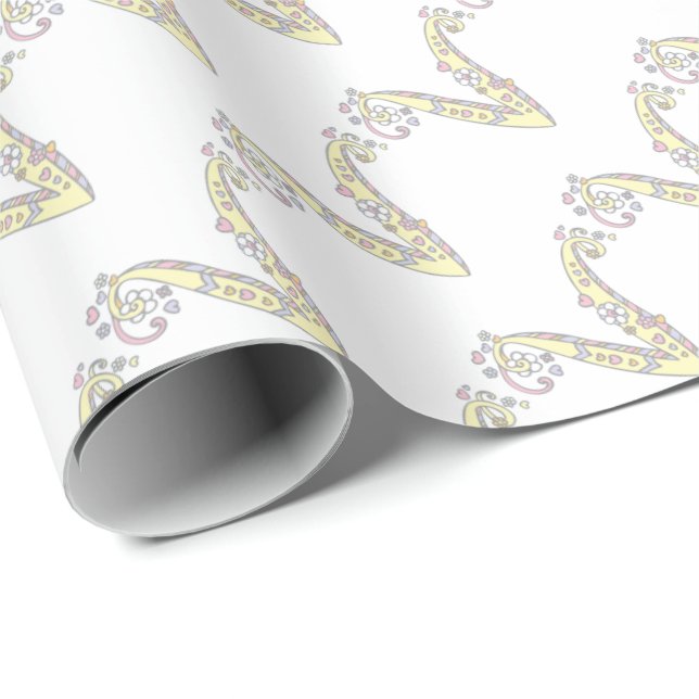 Initial letter V monogram personalized wrap Wrapping Paper (Roll Corner)