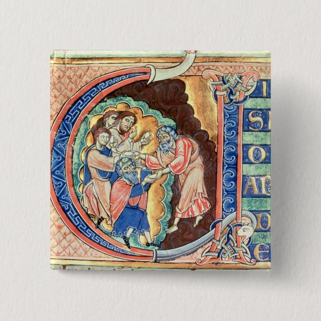 Initial Letter 'V'  Visio Abdie Button (Front)