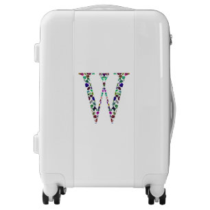 Initial Letter W Gemstone Design Luggage