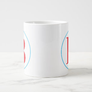 Initial letter with circle stylish giant coffee mug