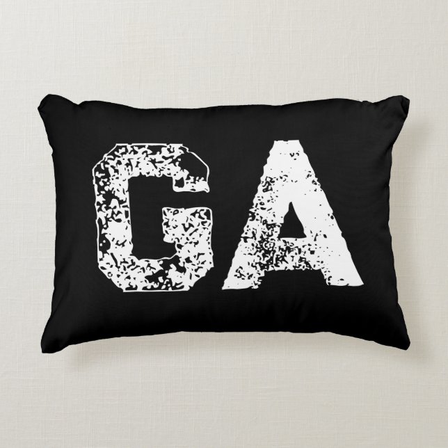 Initial Letters Monogram Black White Plain Simple Accent Pillow (Front)