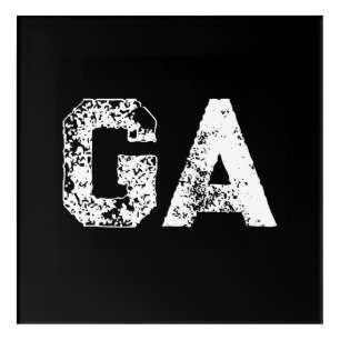 Initial Letters Monogram Black White Plain Simple Acrylic Print