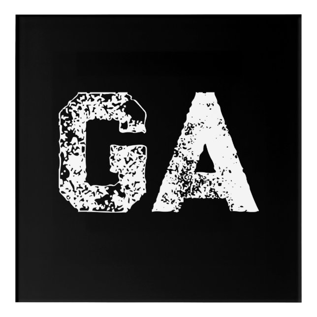Initial Letters Monogram Black White Plain Simple Acrylic Print (Front)