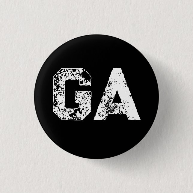 Initial Letters Monogram Black White Plain Simple Button (Front)