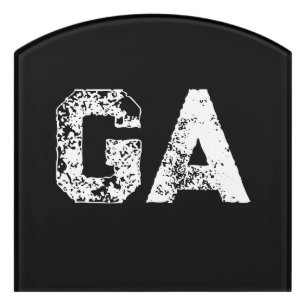 Initial Letters Monogram Black White Plain Simple Door Sign
