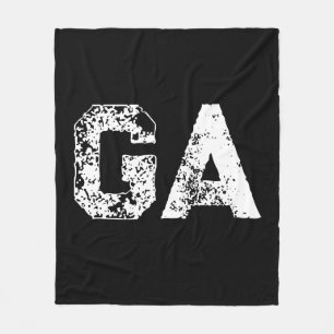 Initial Letters Monogram Black White Plain Simple Fleece Blanket