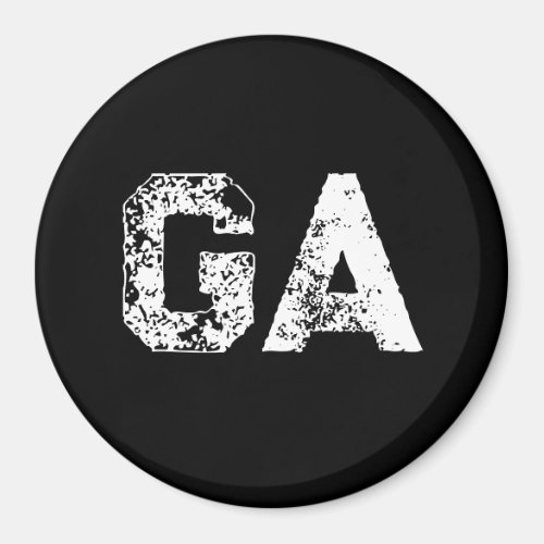 Initial Letters Monogram Black White Plain Simple Magnet