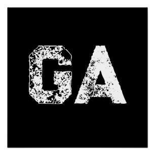 Initial Letters Monogram Black White Plain Simple Poster
