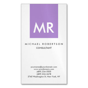 Initial Letters Monogram Elegant Unique Business Card Magnet