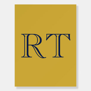 Initial Letters Monogram Gold & Blue Plain Simple Foam Board