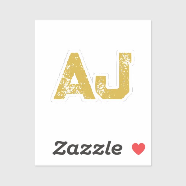 Initial Letters Monogram Gold Color Plain Simple Sticker (Sheet)