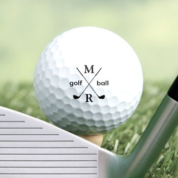 Initial Letters . Personalized Black Monogram Golf Balls by mixedworld at Zazzle