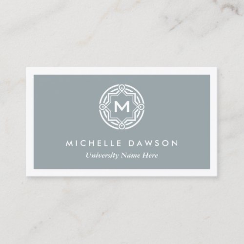 INITIAL LOGO for STUDENTS/UNIVERSITY (Gray) Business Card Template