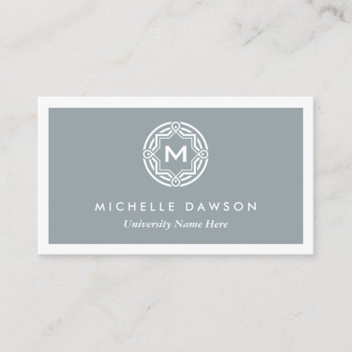 Customizable INITIAL LOGO for STUDENTS/UNIVERSITY (Gray) Business Card Template