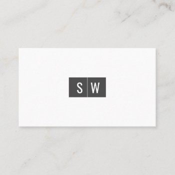 Initial Logo Minimal Modern Sleek Gray Business Card by MG_BusinessCards at Zazzle