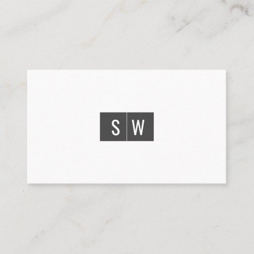 Initial Logo Minimal Modern Sleek Gray Business Card