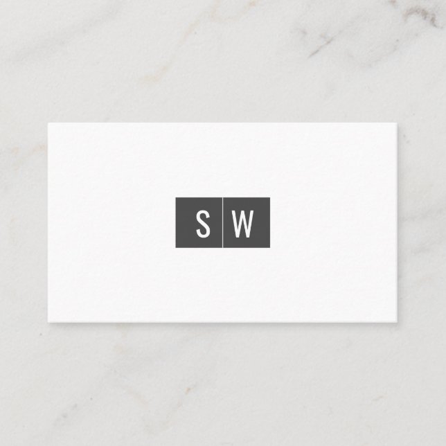 Initial Logo Minimal Modern Sleek Gray Business Card (Front)