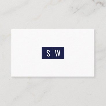 Initial Logo Minimal Modern Sleek Navy Business Card
