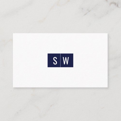 Initial Logo Minimal Modern Sleek Navy Business Card