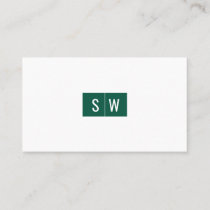 Initial Logo Minimal Modern Sleek Teal Business Card