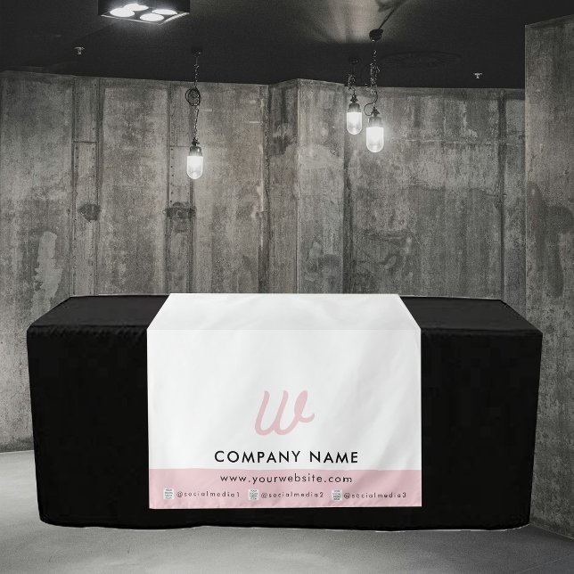 Initial Logo Pink Vendor Expo Display Table Runner Tapestry (Initial Logo Pink Vendor Expo Display Table Runner Tapestry)