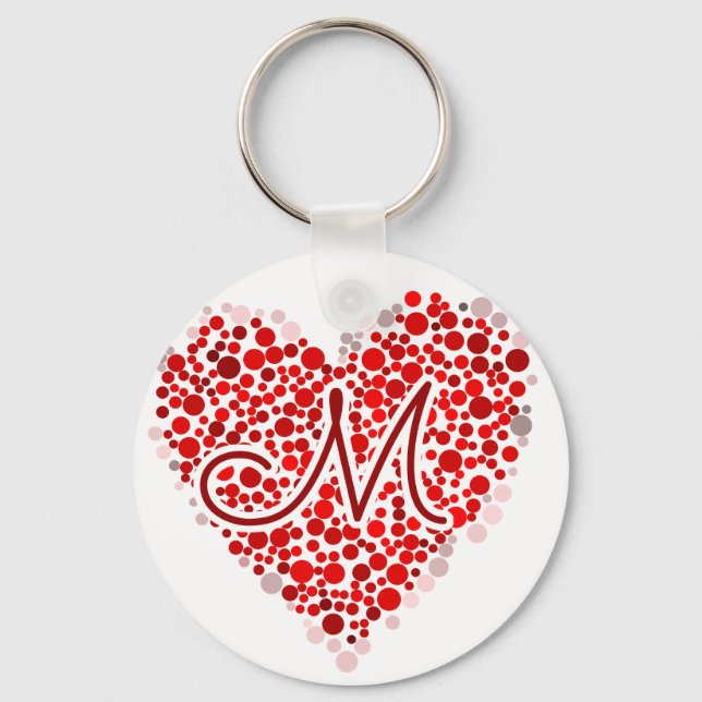 Initial M Heart Keychain (Front)