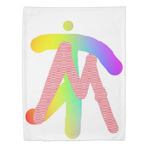 INITIAL M MONOGRAM  KIDS DUVET COVER