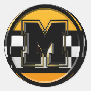 Initial M taxi driver Classic Round Sticker
