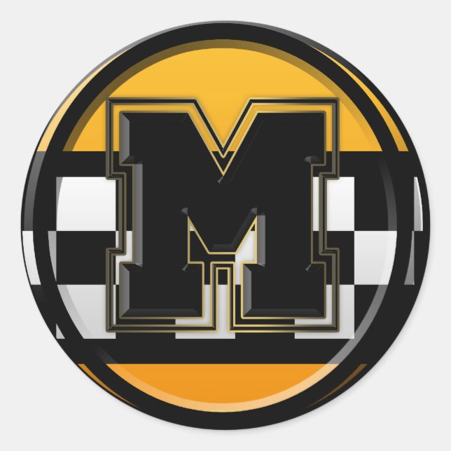Initial M taxi driver Classic Round Sticker (Front)