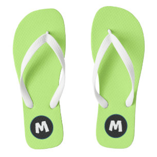 Initial Modern neon l Bright green for teen Flip Flops