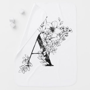 Initial Monogram Baby Blanket