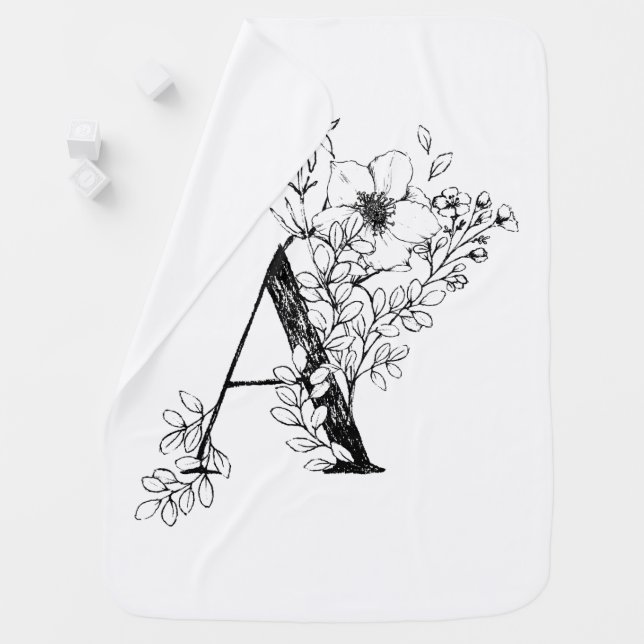 Initial Monogram Baby Blanket (In Situ)