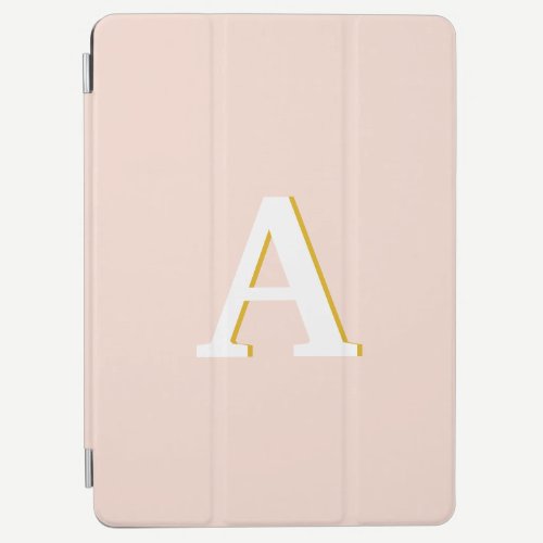 Initial Monogram Blush Pink Vintage Typography iPad Air Cover