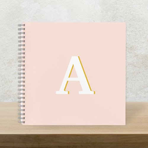 Initial Monogram Blush Pink Vintage Typography Notebook