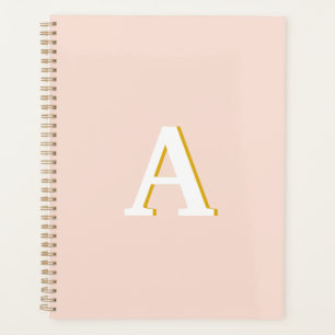 Initial Monogram Blush Pink Vintage Typography Pla Planner