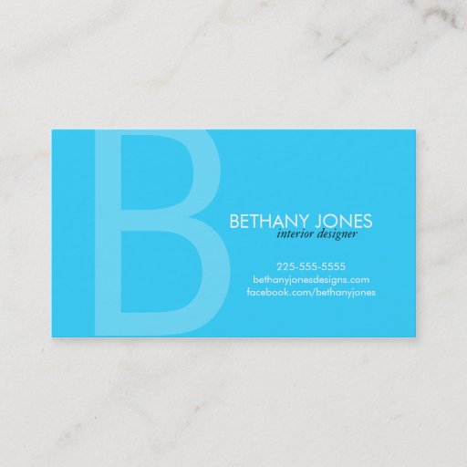 Customizable Initial Monogram Business Business Card