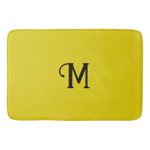 Initial Monogram Citrine Jewel Tone Solid Color Bath Mat
