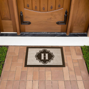 Initial Monogram Coir Doormat Fiber Doormat